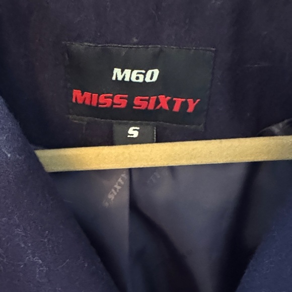 Miss Sixty Dark Purple Double-Breasted Pea Coat - Picture 3 of 4